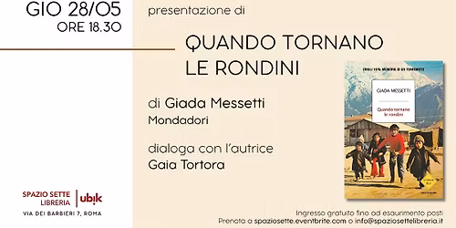 Presentazione di "Quando tornano le rondini"