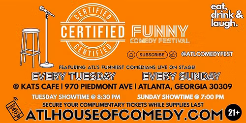 The Certified Funny Comedy Festival @ Kats Cafe