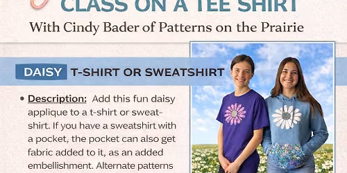 No sew applique workshop by Cindy Bader of Patterns on the Prairie
