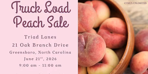 Peach Sale - Greensboro, NC from 9:00 am - 11:00 am at Triad Lanes