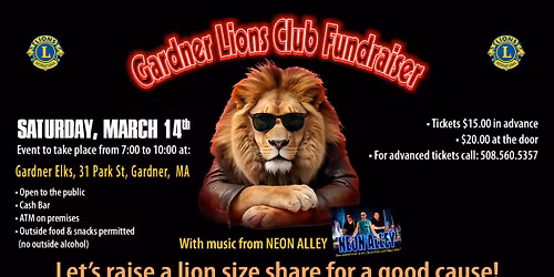Gardner Lions Club Fundraiser with music from Neon Alley