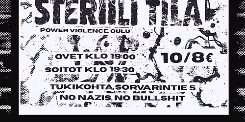TO 6.11. Tonne, IHO, Steriili Tila @ Tukikohta