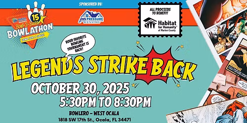 Superhero Bowl-a-thon: Heroes. Villains. Strikes for a Cause.