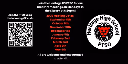 Heritage PTSO Monthly Meeting