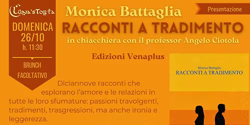 Monica Battaglia presenta Racconti a tradimento in chiacchiera con il professor Angelo Ciotola
