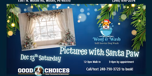 Santa Paw Picture at Woof & Wash