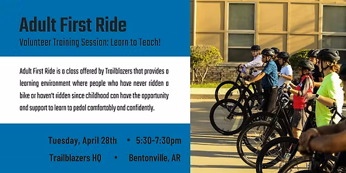 Adult First Ride Volunteer Training - April 28th