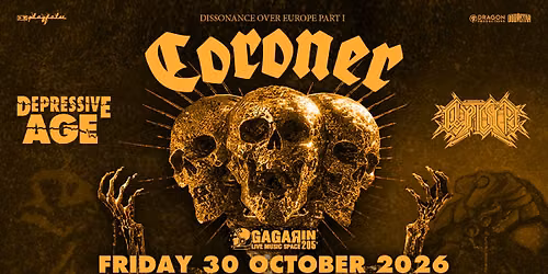 Coroner - Depressive Age - Cryptic Shift live in Athens (Gagarin 205), 30 October