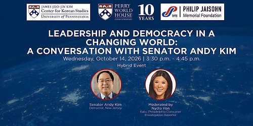 Leadership & Democracy in a Changing World: A Conversation w\/ Sen. Andy Kim