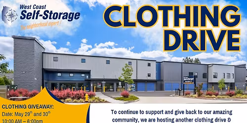West Coast Self Storage Hillsboro Clothing Drive Giveaway!