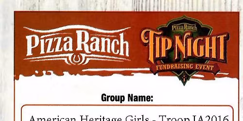Troop Fundraiser at Pizza Ranch - Ames