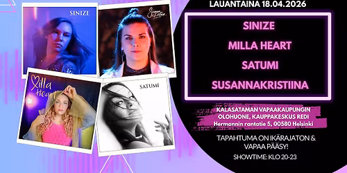 NAISENERGIAA JA POPPIA - Sinize, Milla Heart, SusannaKristiina & Satumi