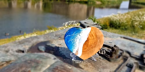Epoxy resin wave olive wood heart \u2013 Starting 14th May 2026 (2 weeks)