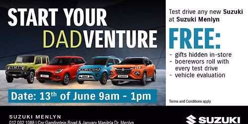 DADventure Test-Drive Event. Suzuki Menlyn.