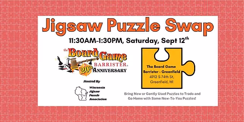 Board Game Barrister- State Wide Puzzle Swap - Hosted by WI-JPA
