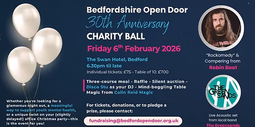 Bedfordshire Open Door 30th Anniversary Charity Ball