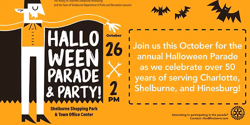 2025 Charlotte-Shelburne-Hinesburg Rotary Annual Halloween Parade