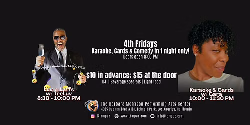 4th Fridays - Karaoke, Cards & Comedy  in1 night only!