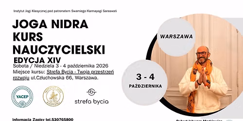 Joga Nidra - Kurs Nauczycielski 3\/4 pa\u017adziernika Warszawa