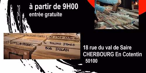 vente vinyles d'occasion, entree libre, BAR LE COTENTIN, dimanche 14 d\u00e9c 2025 CHERBOURG