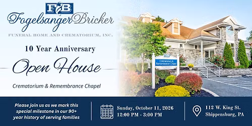 Open House-Crematorium & Remembrance Chapel 10 Year Anniversary