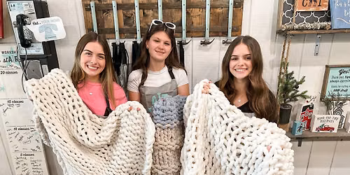 Tweens and Teens Chunky Knit Blanket and Mosaic Lamp Workshop at AR Workshop Frederick