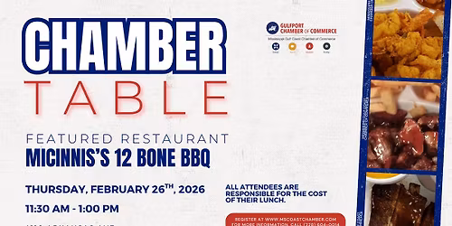 Gulfport Chamber Table - McInnis's 12 Bone BBQ