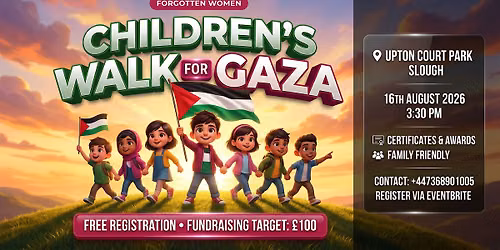 Children\u2019s Walk for Gaza in Slough Upton Court Park