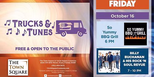 Trucks & Tunes with So Yummy BBQ Grill & Billy Buchanan and his Rock 'n Soul Revue