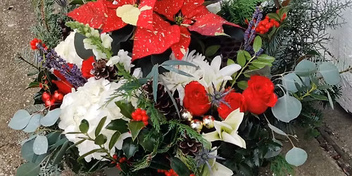 Christmas Centerpiece with fresh & dried flowers and fragrant greens