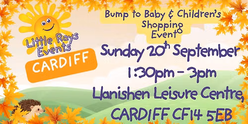 CARDIFF - Sunday 20th September 2026- Little Rays Bump to Baby & Children's Shopping Event