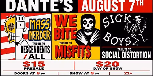 AN EVENING OF OLD SCHOOL PUNK: Mass Nerder (Descendents\/ALL), We Bite (Misfits) & Sick Boys (Social Distrortion)
