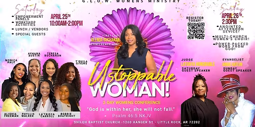 G.L.O.W. Women's Ministry -   Unstoppable Woman!  2026 Women's  Conference: