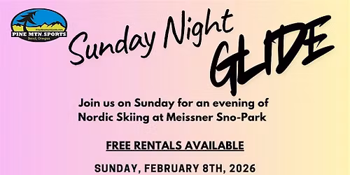 Sunday Night Glide, Group Nordic Ski, Free rentals!