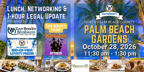 CAM U Palm Beach Gardens Free Lunch and  CAM IFM CEU Plus HOA Board CEU