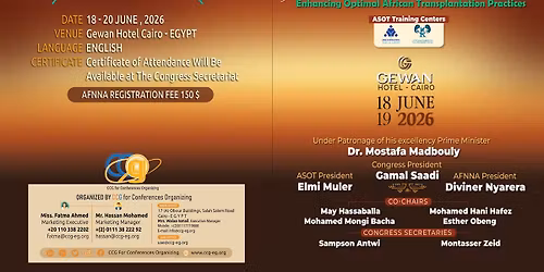 5th ASOT African Society of Organ Transplantation & 3rd AFNNA  African Nephrology Nurses Association