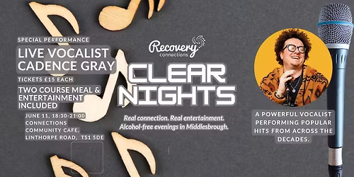 Clear Nights: Live Music with Cadence Gray & Two\u2011Course Meal