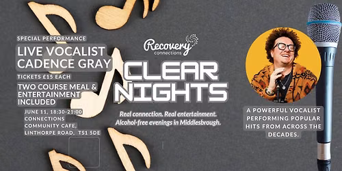 Clear Nights: Live Music with Cadence Gray & Two\u2011Course Meal