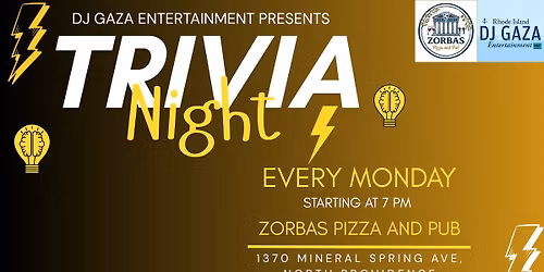 Trivia Night at Zorbas Pizza and Pub in North Providence