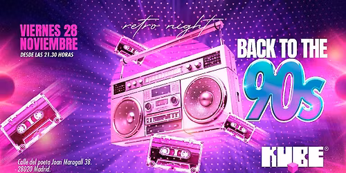 Fiesta de los 90 con invitaci\u00f3n a catering y regalos