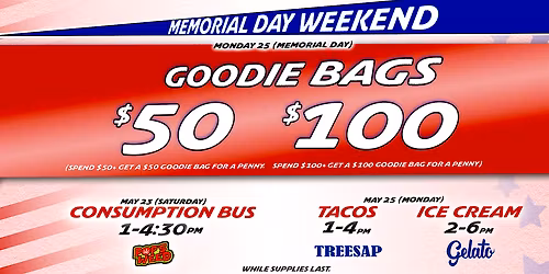 Memorial Day GOODIE BAGS @ Grasshopper