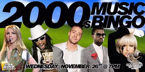 2000's Music Bingo @ Goldfinch Tap + Eatery (Marion, IA) \/ Wed Nov 26th @ 7pm