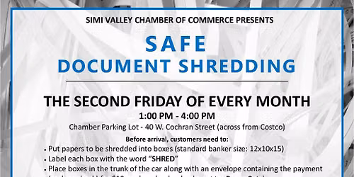 Safe Document Shredding (Second Friday) | March 13, 2026