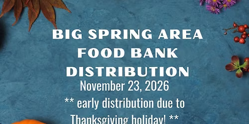 BSA Food Bank November 2026