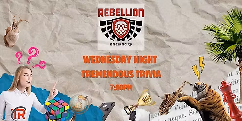 Wednesday Night Trivia at Rebellion Brewing! 