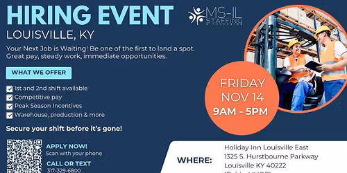 Louisville Hiring Event - Warehouse Jobs