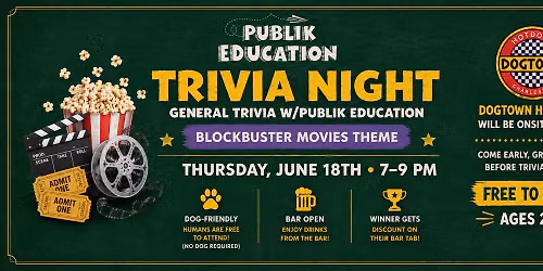 \ud83c\udfac\ud83c\udf7f Blockbuster Movies Trivia Night \ud83c\udf7f\ud83c\udfac