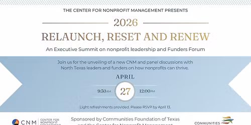 2026 Relaunch, Reset and Renew Summit + Funders Forum