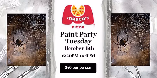 Paint Party at Marco's Pizza: Along Came a Spider