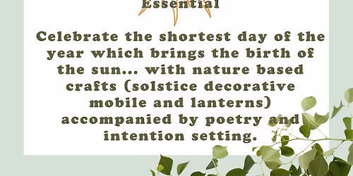 Winter Solstice Home Ed Workshop